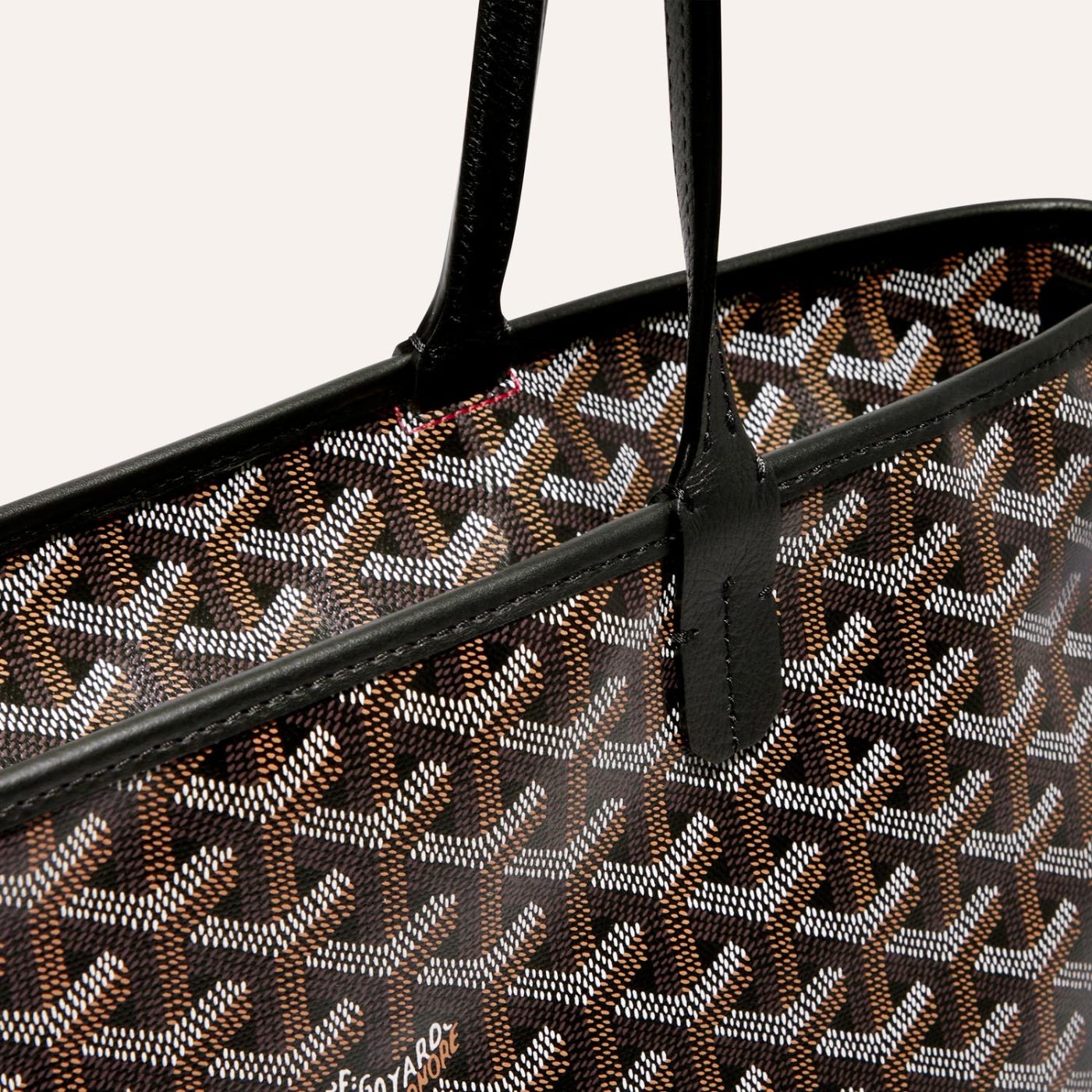 Goyard Goyardine Artois Tote PM Black Canvas & Chevroches Calfskin Palladium Hardware - Image 3
